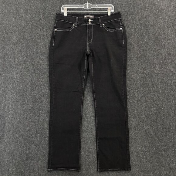 Levis 529 Jeans Women's 14M 32-32 Black Curvy Straight Stretch Denim Pants - Picture 1 of 15